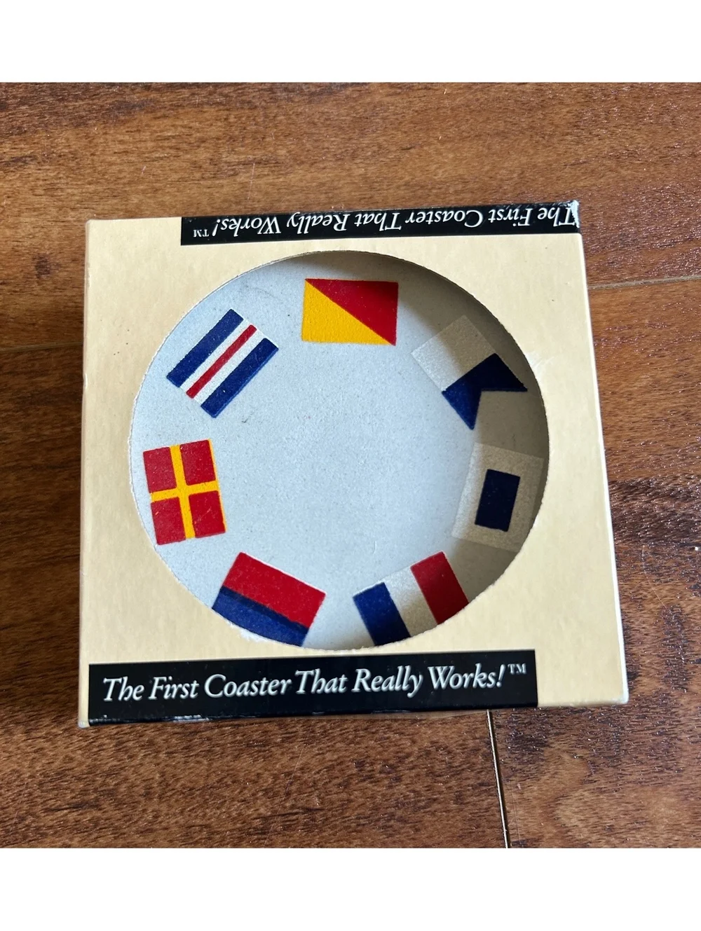 CoasterStone Porous Sandstone Coasters with Nautical Flag Design - Set of 3